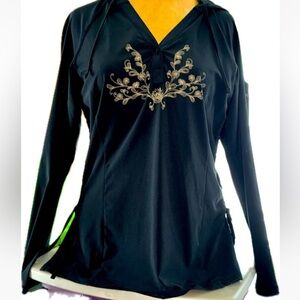 19. Columbia Titanium SIZE SMALL GRAY WITH BROWN EMBROIDERY HOODIE